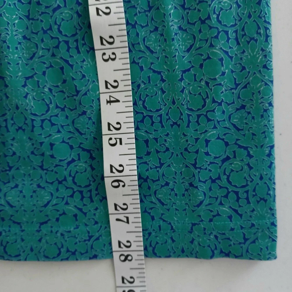 Bugatchi Performance Mens XXL Teal Blue Damask Floral Print Golf Polo Shirt‎